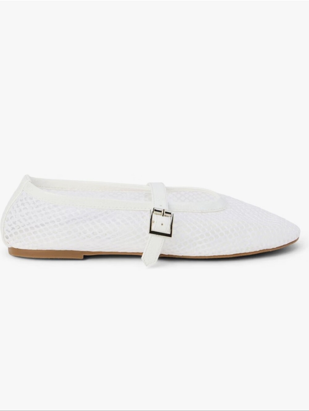 Coconuts By Matisse Mesh Ballet Flat White Mary Jane NWT 9